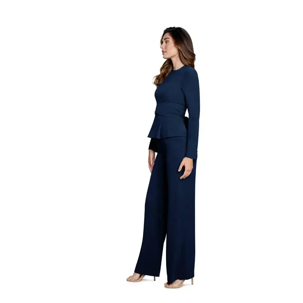 Dress The population Andreas Wrap Top & Wide Leg Pant Set - Picture 2 of 11
